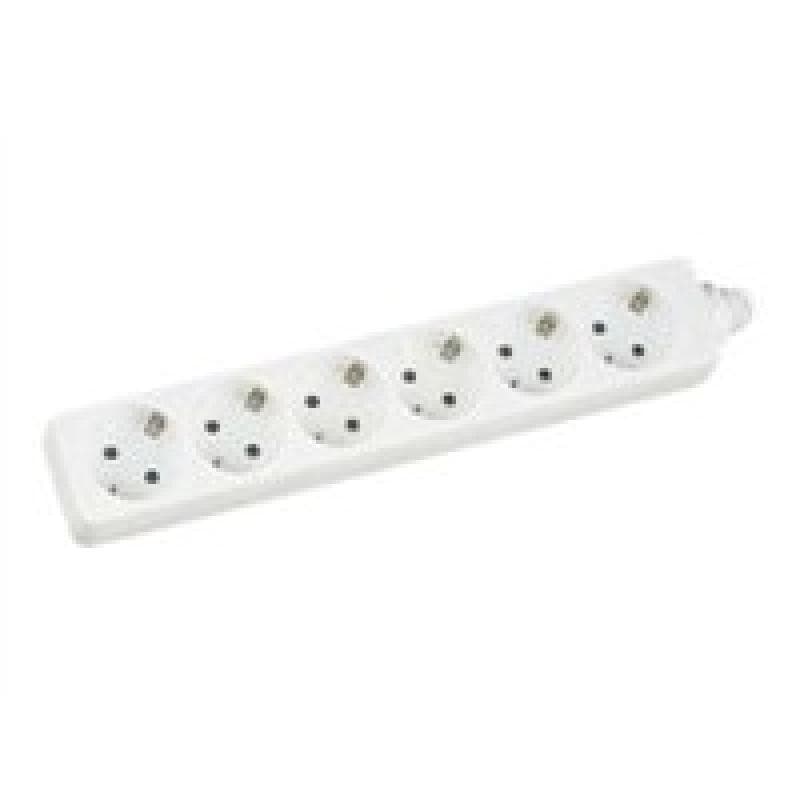 INLINE ® Steckdosenleiste, weiß, 6-fach, 6x Schuko, 3m Zuleitung, mit Kindersicherung