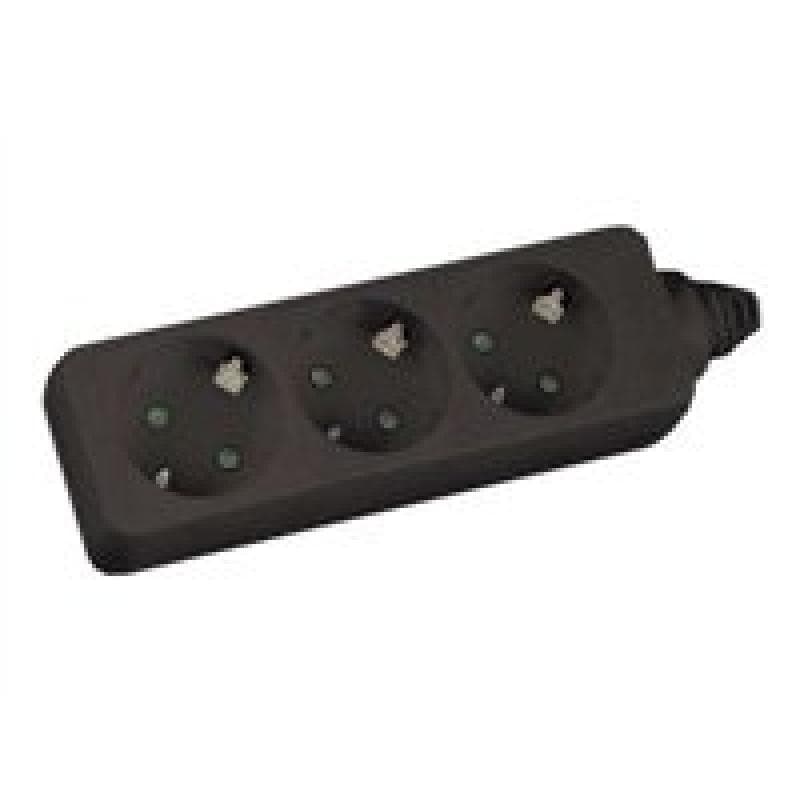 INLINE ® Steckdosenleiste, schwarz, 3-fach, 3x Schuko, 5m Zuleitung, mit Kindersicherung