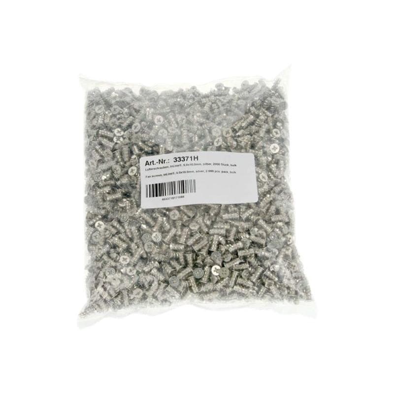 INLINE Lüfterschrauben, 5,0x10,0mm, silber, 2000 Stück Pack, bulk