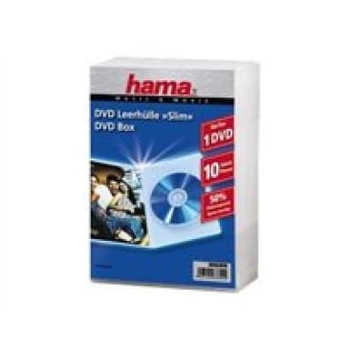 HAMA 1x10 Hama DVD-Leerhülle Slim Transparent 50% Platzersp. 83890
