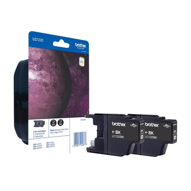 BROTHER LC1220BK Twin Pack 2er Pack Schwarz Tintenpatrone