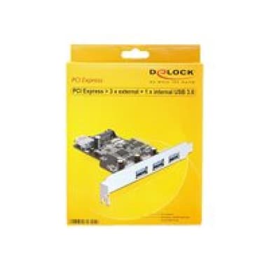 I/O PCI-Express DELOCK 3x ext. + 1x int. USB3.0 (inkl.LP Blende)