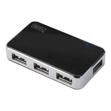 DIGITUS USB-HUB 4-Port, schwarz Klavierlack