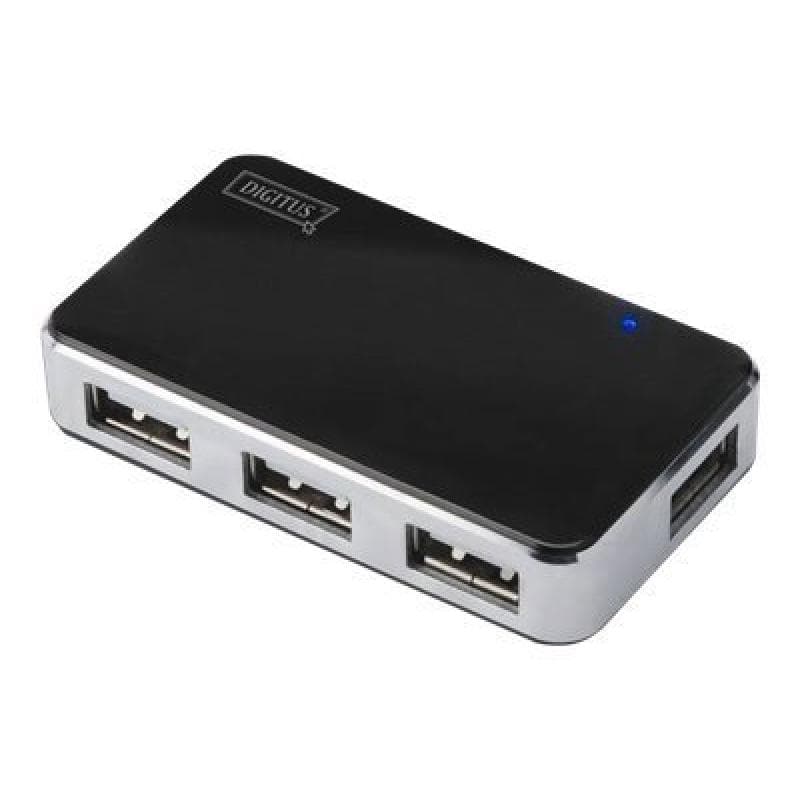 DIGITUS USB-HUB 4-Port, schwarz Klavierlack