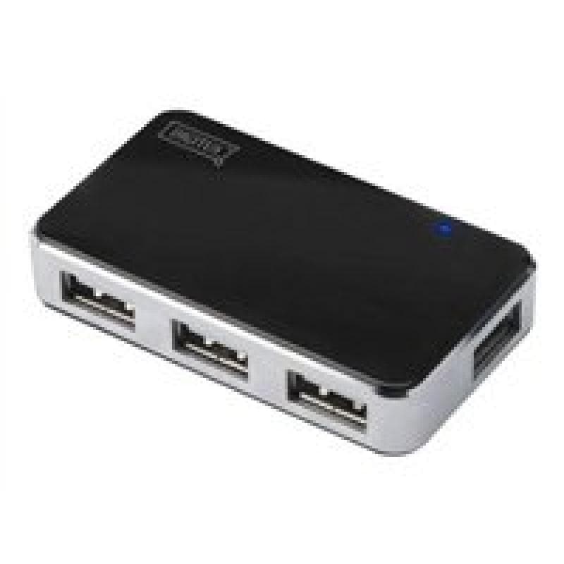 DIGITUS USB-HUB 4-Port, schwarz Klavierlack