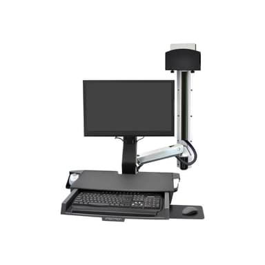 ERGOTRON StyleView Sit-Stand Combo System with Small Black CPU Holder up to 24inch Screen