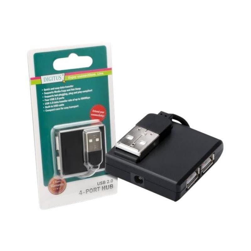 DIGITUS 4-Port USB2.0, mini, schwarz