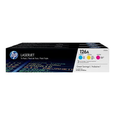 HP 126A Tri pack 3er Pack Gelb, Cyan, Magenta LaserJet Tonerpatrone (CF341A)