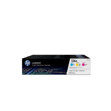 HP 126A Tri pack 3er Pack Gelb, Cyan, Magenta LaserJet Tonerpatrone (CF341A)