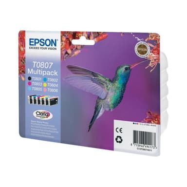 EPSON T0807 Multipack Schwarz, Gelb, Cyan, Magenta, hell Magenta, hell Cyan Tintenpatrone