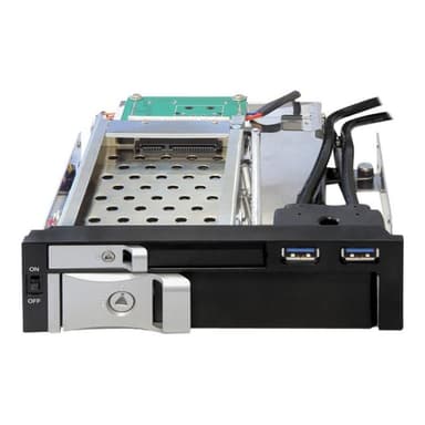 DeLOCK 5.25″ Wechselrahmen für 1 x 2.5″ + 1 x 3.5″ SATA HDD + 2 x USB 3.0 Ports