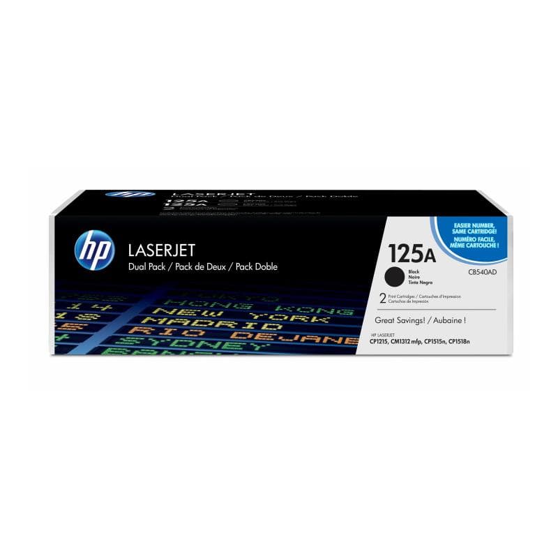 HP 125A 2er Pack Schwarz LaserJet Tonerpatrone (CB540AD)
