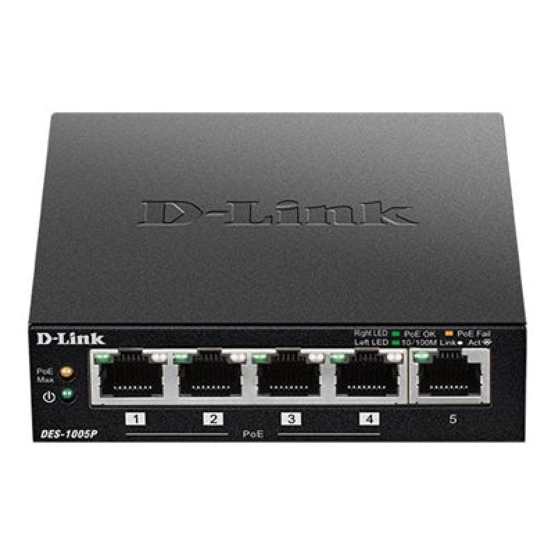 DLINK 5-Port Desktop Fast Ethernet PoE+ Switch