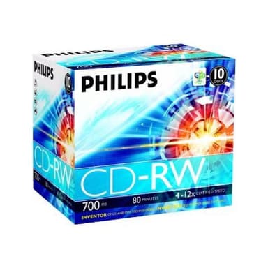 PHILIPS CD-RW 700MB 10pcs jewel case carton box 4-12x