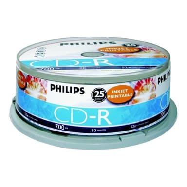 CD-R Philips 700MB  25pcs spindel inkjet printable