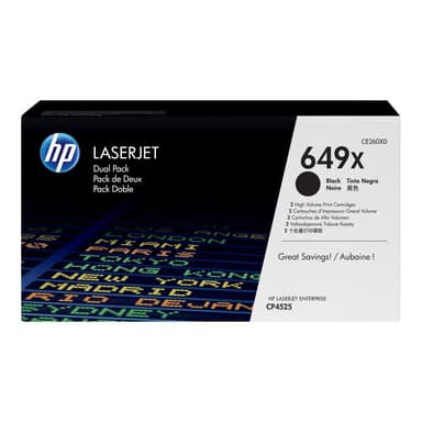 HP 649X 2er Pack Schwarz LaserJet Tonerpatrone (CE260XD)
