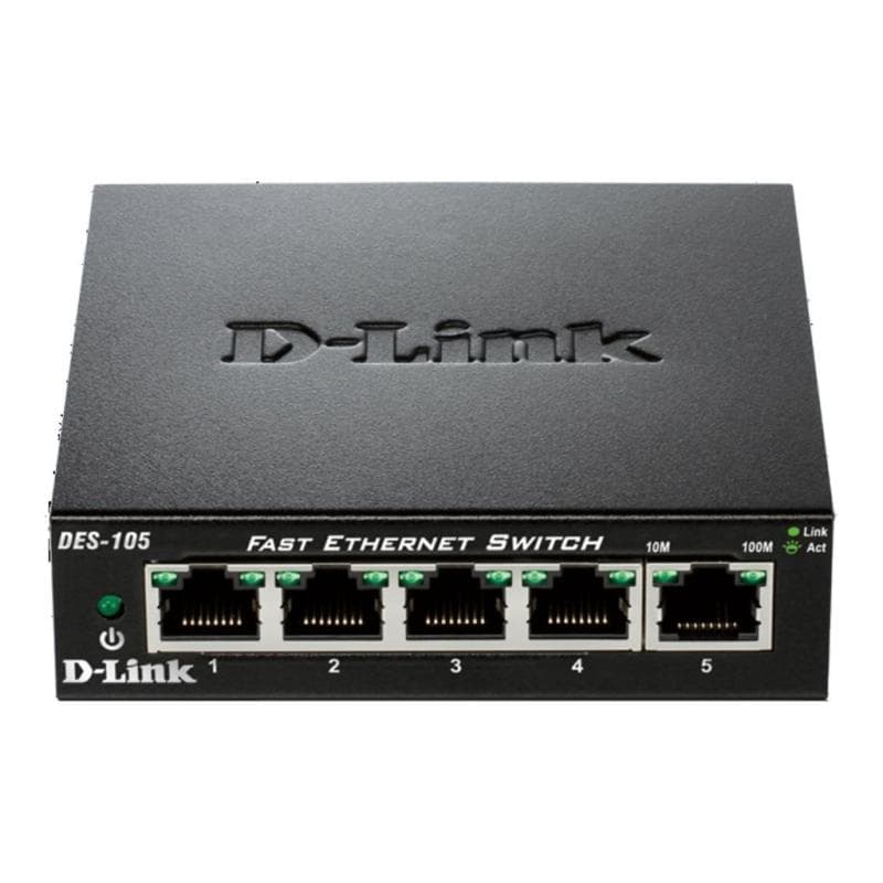 D-Link Fast Ethernet Switch DES-105, 5 Port, Desktop