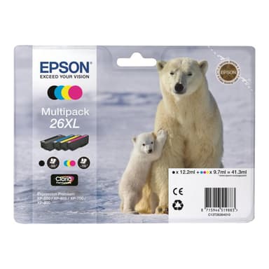 EPSON 26XL Multipack 4er Pack XL Schwarz, Gelb, Cyan, Magenta Tintenpatrone