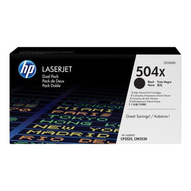 HP 504X 2er Pack Schwarz LaserJet Tonerpatrone (CE250XD)