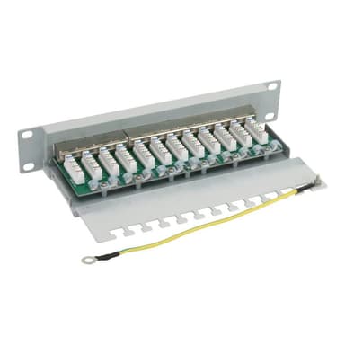 INLINE Patchfeld Cat.6, 12-fach, 25,4cm (10″), 1HE, lichtgrau, RAL7035