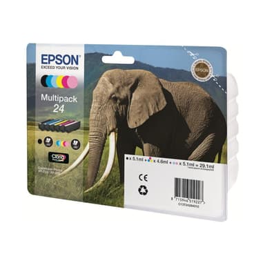 EPSON 24 Multipack 6er Pack Schwarz, Gelb, Cyan, Magenta, hell Magenta, hell Cyan Tintenpatrone