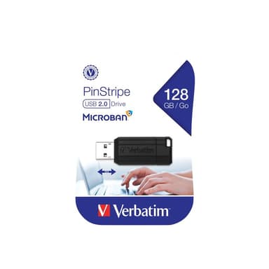 USB2.0 128GB Verbatim USB DRIVE 2.0 PIN STRIPE