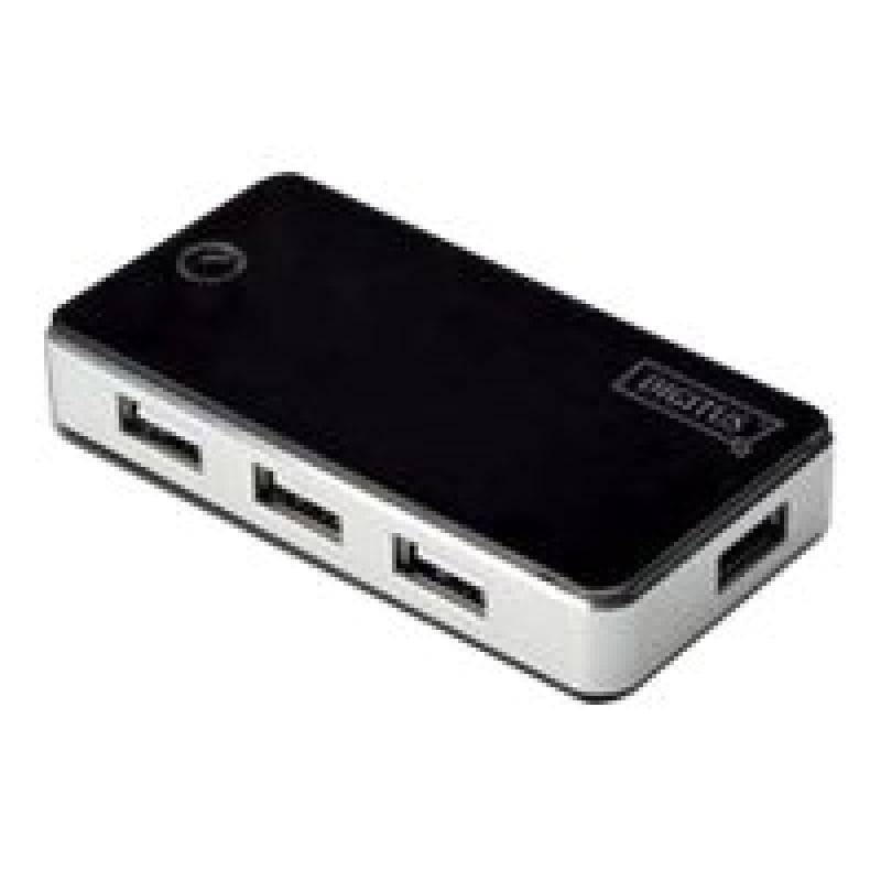 DIGITUS USB-HUB 7-port, USB2.0, extern, schw Klavierlack,+NT