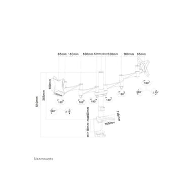 NEOMOUNTS Tischhalterung für zwei Flachbildschirme bis 27″ (69 cm)