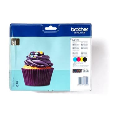 BROTHER LC123 Value Pack 4er Pack Schwarz, Gelb, Cyan, Magenta Tintenpatrone