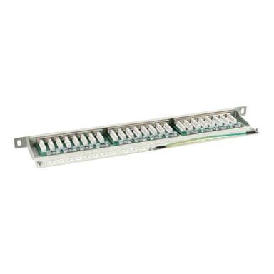 INLINE Patchfeld Cat.6, 24-fach, 48,26cm (19″), 0.5HE, lichtgrau, RAL7035