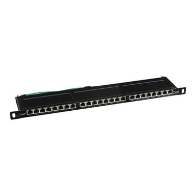 INLINE Patchfeld Cat.6, 24-fach, 48,26cm (19″), 0.5HE, schwarz RAL9005