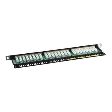 INLINE Patchfeld Cat.6, 24-fach, 48,26cm (19″), 0.5HE, schwarz RAL9005