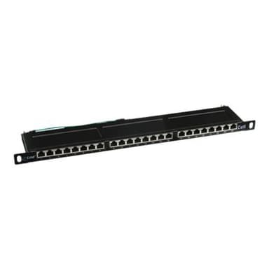 INLINE Patchfeld Cat.6, 24-fach, 48,26cm (19″), 0.5HE, schwarz RAL9005