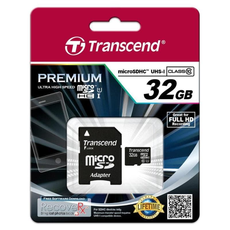 MC SD 032GB Transcend Micro SDHC Class 10 UHS-I / inkl. Adap