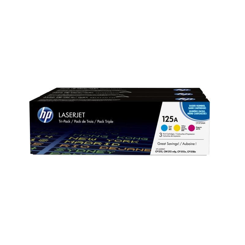 HP 125A Tri pack 3er Pack Gelb, Cyan, Magenta LaserJet Tonerpatrone (CE259AM)