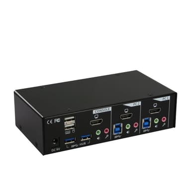 INLINE KVM Desktop Switch, 2-fach, HDMI, USB 3.0 Hub, mit Audio