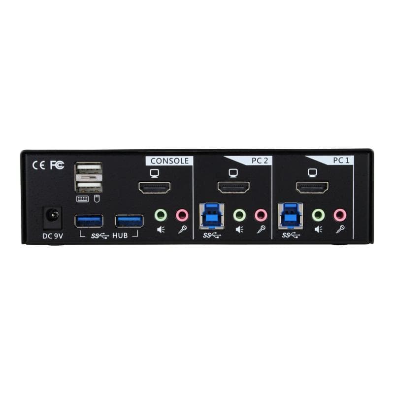 INLINE KVM Desktop Switch, 2-fach, HDMI, USB 3.0 Hub, mit Audio