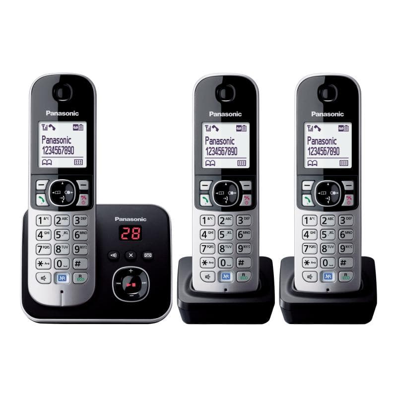 PANASONIC KX-TG6823GS perlsilber Trio mit AB
