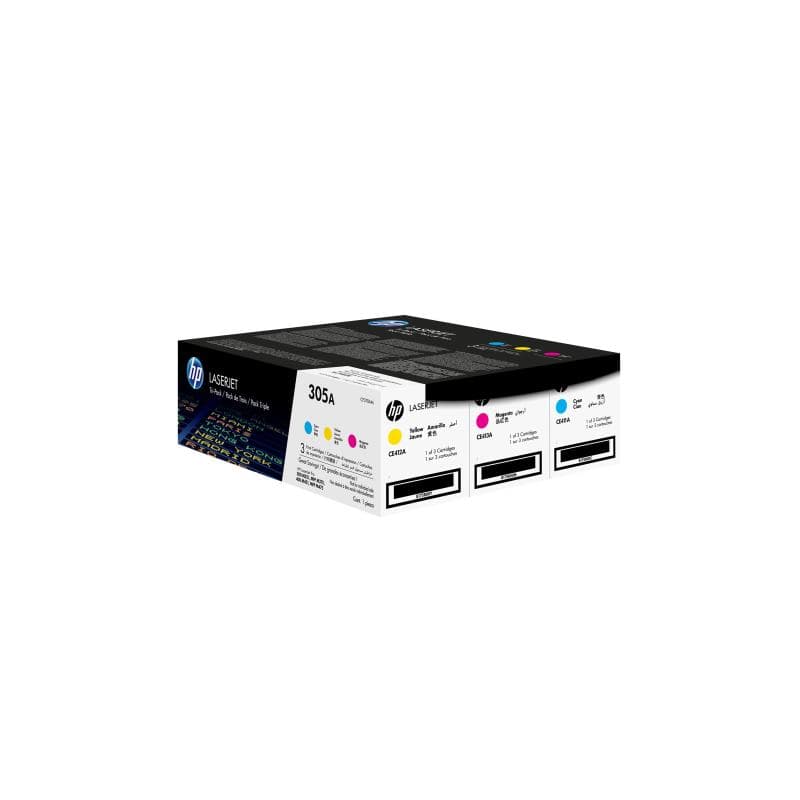 HP 305A 3er Pack Farbe (Cyan, Magenta, Gelb) LaserJet Tonerpatrone (CF370AM)