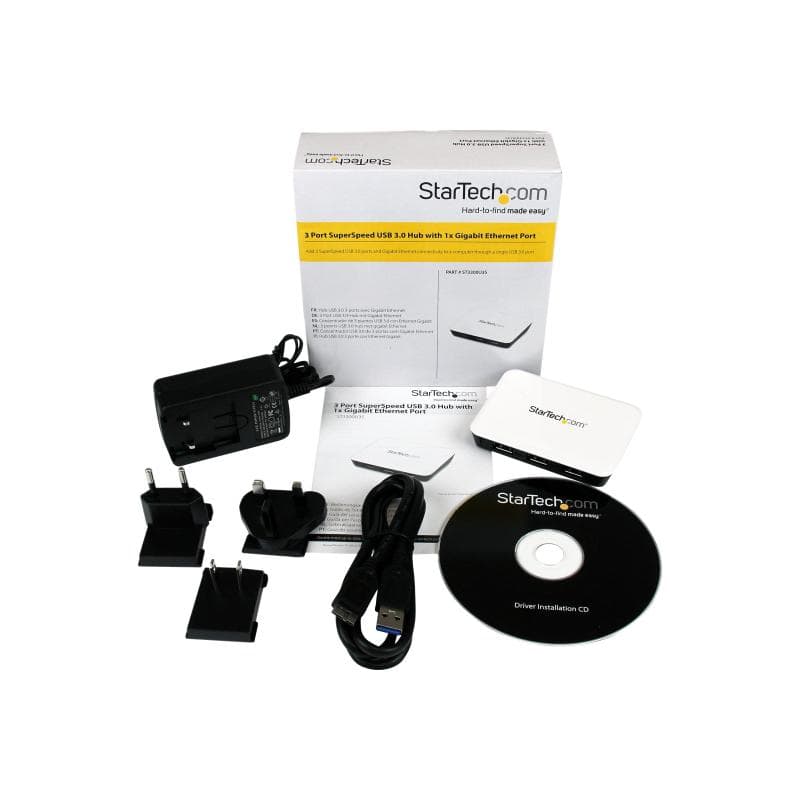 STARTECH.COM 3 Port USB 3.0 Hub mit Gigabit Ethernet - Powered USB3 mit Ethernet