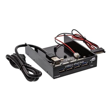 INLINE USB 3.0 Hub, 4-fach für den 8,89cm (3,5″) Schacht, schwarz