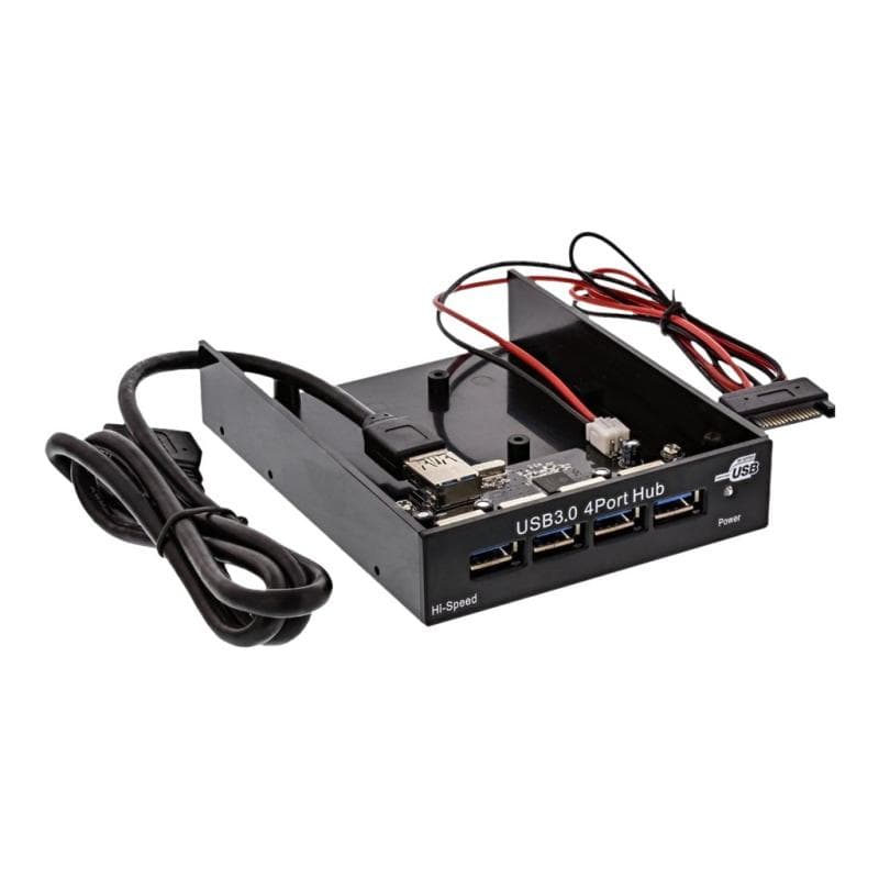 INLINE USB 3.0 Hub, 4-fach für den 8,89cm (3,5″) Schacht, schwarz