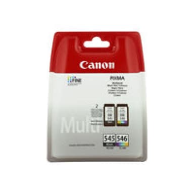 CANON PG 545 / CL 546 Multipack 2er Pack Schwarz, Farbe (Cyan, Magenta, Gelb) Tintenpatrone