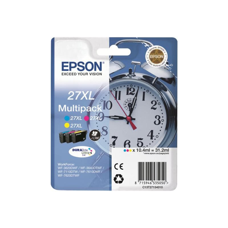 EPSON 27XL Multipack 3er Pack XL Gelb, Cyan, Magenta Tintenpatrone