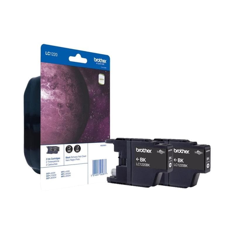 BROTHER LC1220BKBP2 2er Pack Schwarz Tintenpatrone