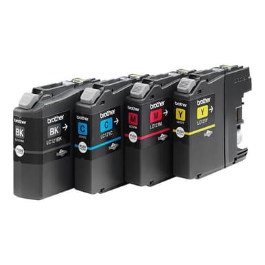 BROTHER LC121 Value Pack Schwarz, Gelb, Cyan, Magenta Tintenpatrone