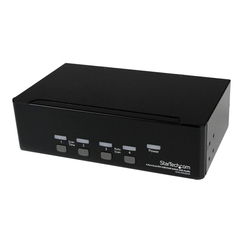 STARTECH.COM 4 Port Dual DVI USB KVM Switch/ Umschalter mit Audio und USB 2.0 Hub