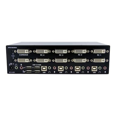 STARTECH.COM 4 Port Dual DVI USB KVM Switch/ Umschalter mit Audio und USB 2.0 Hub