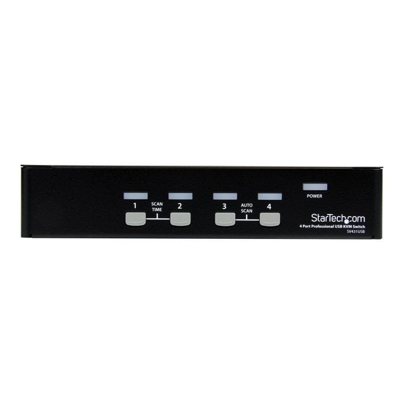 STARTECH.COM 4 Port VGA USB KVM Switch mit Hub - VGA KVM Umschalter für 4 PCs - Desktop KVM Switch m