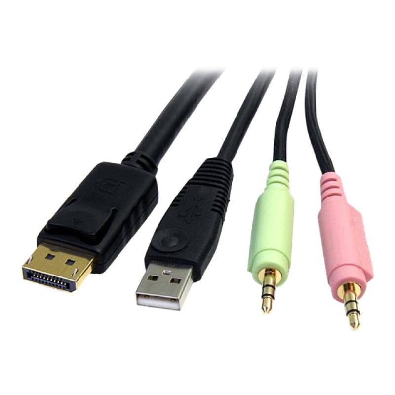 STARTECH.COM 1,8m 4-in-1 USB DisplayPort KVM-Switch Kabel mit Audio und Mikrofon